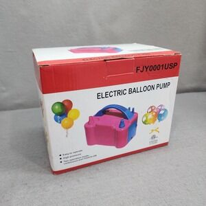 IDAODAN Electric Balloon Pump Pink Blue Dual Nozzle Portable